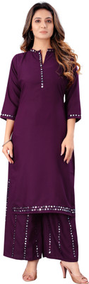 ESTALIO Women Kurta Palazzo Set