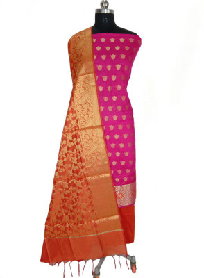 The SDF India Cotton Silk Self Design Salwar Suit Material