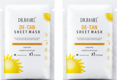 Dr. Rashel DR.RASHEL DE-TAN SHEET MASK WITH SERUM THAT IMPROVE SKIN TONE, FIGHT TAN & REJUVENATE DULLNESS (PACK OF 2) - 20g*2(40 ml)