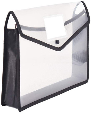 Fedus Plastic File Folder(Set Of 1, Black, Transparent)