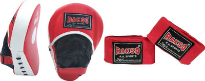 Rakso Hook jab focous pad combinition with boxing handwap combo speciliy curved. Curved Focus Pad(Blue)