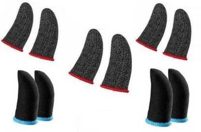 JYTIQ 5 pair finger sleeves for gaming pubg , free fire, red and blue finger grip. Finger Sleeve