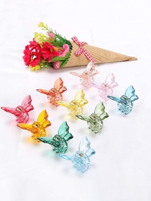 YELLOW CHIMES 10 Pcs Hair Claw Clips Butterfly Clear Crystal Effects Beautiful Hair Decorative Hair Clutchers for Women Girls (Pack of 10) Hair Claw(Multicolor)