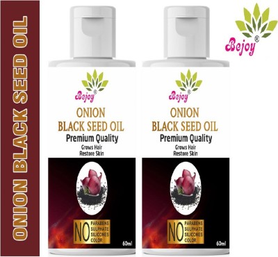 Bejoy Onion Oil - Black Seed Onion Hair Oil - Controls Hair Fall - NO Mineral Oil, Silicones, Cooking Oil & Synthetic Fragrance - 120 ml Hair Oil (180 ml) Hair Oil(120 ml)