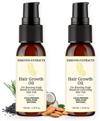 ESSENTIA EXTRACTS Essentia Extract’s Combo of 2 Hair Growth oil for Boosting Scalp health & Controlling Hair Fall | Black seed onion oil, Almond oil, Rosemary Essential oil- No Mineral Oil, Silicones & Synthetic Fragrance | 200ML (2*100ML) Hair Oil(200 ml)