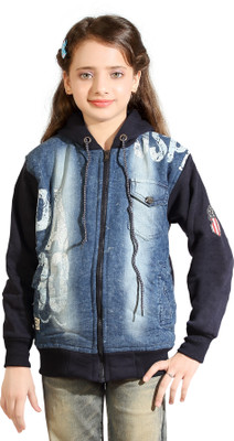 AD & AV Full Sleeve Printed Boys Denim Jacket