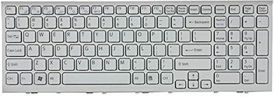 TechSio Vaio VPC-EH VPCEH Series Internal Laptop-size Laptop Keyboard Compatible with Desktop, Laptop, Mac(White)