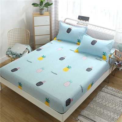 HOUSE OF QUIRK Elastic Strap Queen Size Stretchable Mattress Cover(Blue)
