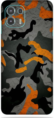 OggyBaba motorola edge20 fusion, Phone Back side Protector and Camera Protector Mobile Skin(Military Orange Camouflage Skin Matte Finish Skin)