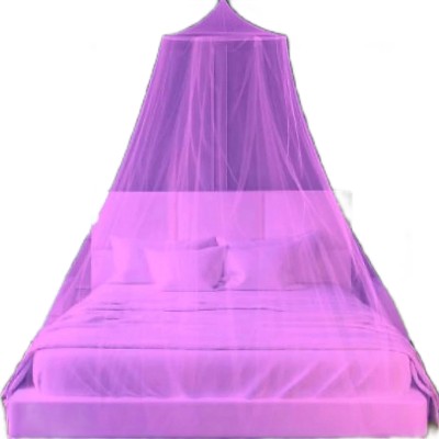 PMC MosquitoNet HDPE - High Density Poly Ethylene Adults Washable Round mosquito net Mosquito Net(Purpal, Ceiling Hung)