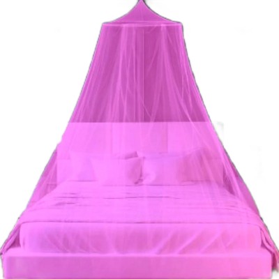 PMC MosquitoNet HDPE - High Density Poly Ethylene Adults Washable Round mosquito net Mosquito Net(Pink, Ceiling Hung)