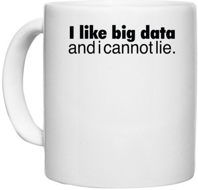 UDNAG White Ceramic Coffee / Tea '| i like big data and i cannot lie' Perfect for Gifting [330ml] Ceramic Coffee Mug(330 ml)
