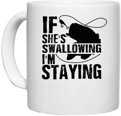 UDNAG White Ceramic Coffee / Tea '| If She's' Perfect for Gifting [330ml] Ceramic Coffee Mug(330 ml)