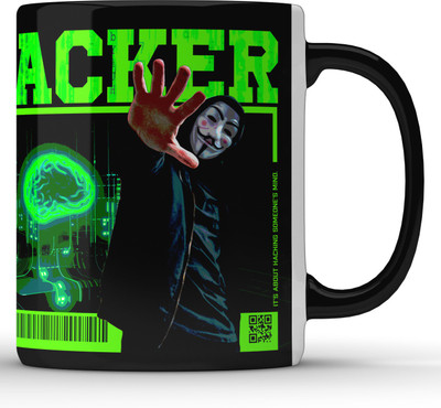 Unbounded Company Hacker Black Ceramic Coffee Mug(325 ml)