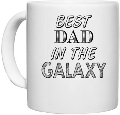 UDNAG White Ceramic Coffee / Tea 'Father | best dad in the galaxy' Perfect for Gifting [330ml] Ceramic Coffee Mug(330 ml)