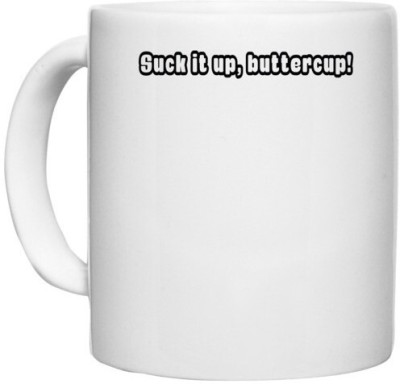 UDNAG White Ceramic Coffee / Tea 'Buttercup | suck it up, buttercup' Perfect for Gifting [330ml] Ceramic Coffee Mug(330 ml)