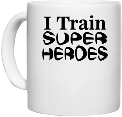 UDNAG White Ceramic Coffee / Tea 'Super Heros | train super heroes' Perfect for Gifting [330ml] Ceramic Coffee Mug(330 ml)