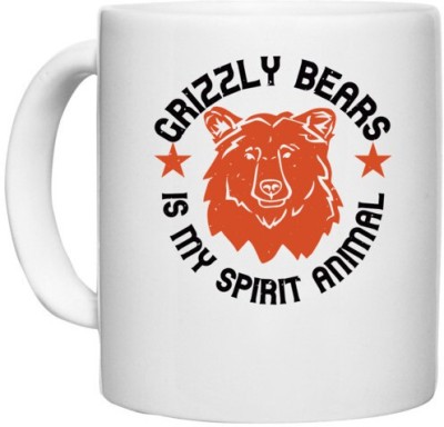 UDNAG White Ceramic Coffee / Tea 'Winter, Bear | grizzly bears is my spirit animal' Perfect for Gifting [330ml] Ceramic Coffee Mug(330 ml)