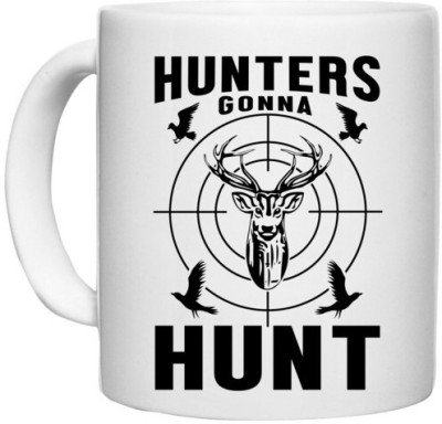 UDNAG White Ceramic Coffee / Tea 'Hunter | Hunters gonna' Perfect for Gifting [330ml] Ceramic Coffee Mug(330 ml)