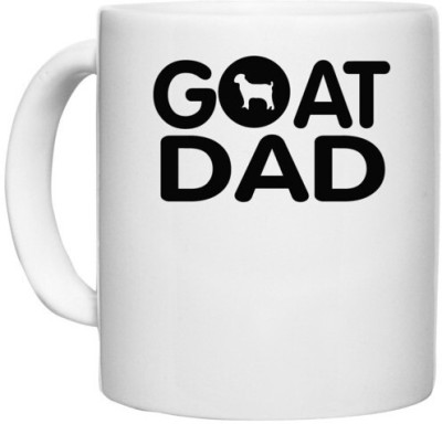 UDNAG White Ceramic Coffee / Tea 'Father | goat dad' Perfect for Gifting [330ml] Ceramic Coffee Mug(330 ml)