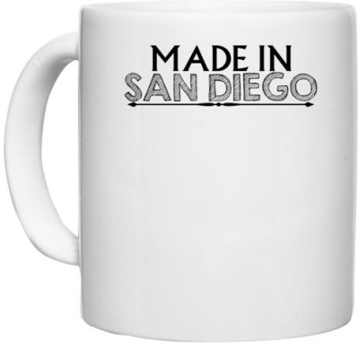 UDNAG White Ceramic Coffee / Tea 'Sn Diego | made in san diego' Perfect for Gifting [330ml] Ceramic Coffee Mug(330 ml)