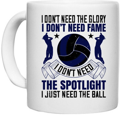 UDNAG White Ceramic Coffee / Tea 'Basketball | need fame. I don’t need the spotlight. I just need the ball' Perfect for Gifting [330ml] Ceramic Coffee Mug(330 ml)