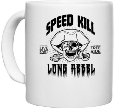UDNAG White Ceramic Coffee / Tea 'Death | Speed kill' Perfect for Gifting [330ml] Ceramic Coffee Mug(330 ml)