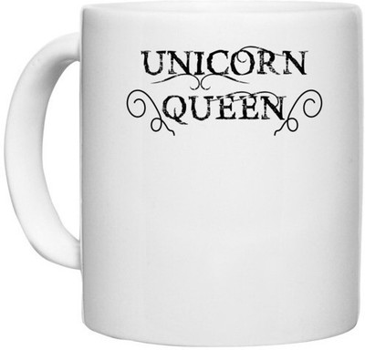 UDNAG White Ceramic Coffee / Tea 'Queen | unicorn queen' Perfect for Gifting [330ml] Ceramic Coffee Mug(330 ml)