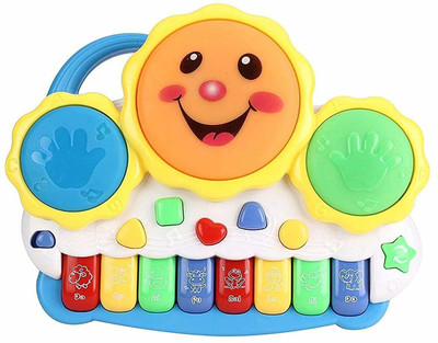 Pulsbery Drum Keyboard Musical Toys With Flashing Lights (SunPiano For Kids) (Multicolor)(Multicolor)