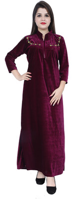 SMARTH Women Nighty(Purple)