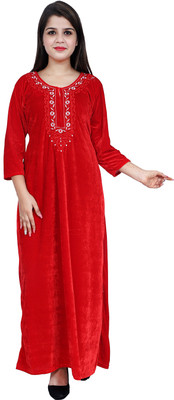 Punnu Women Nighty(Red)