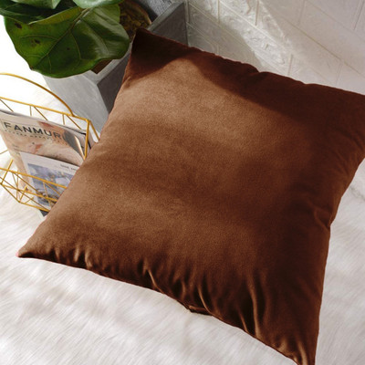 PICKKART Microfibre Solid Cushion Pack of 1(Coffee)