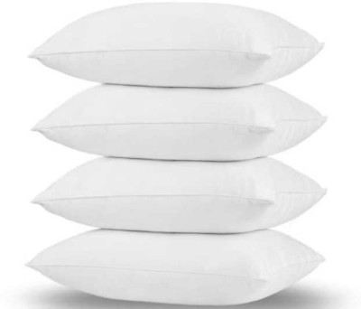 EXPRESS DREAM Microfibre Solid Sleeping Pillow Pack of 4(White)