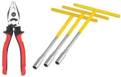 lifeways 8mm,10mm,13mm t Spanner Pack of 3 Combo Single Sided T Type Wrench with Combination Plier Length 8inch plier (Pack of 4) Multicolour Hand Tool Kit Hand Tool Kit(4 Tools) lifeways 8mm,10mm,13mm t Spanner Pack of 3 Combo Single Sided T Type Wrench with Combination Plier Length 8inch plier (Pack of 4) Multicolour Hand Tool Kit Hand Tool Kit(4 Tools)