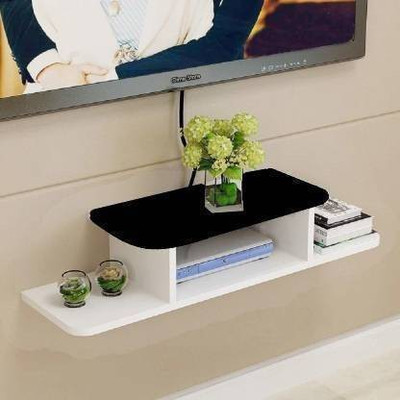 Umar Enterprises MDF (Medium Density Fiber) Wall Shelf(Number of Shelves - 4, Black, White)