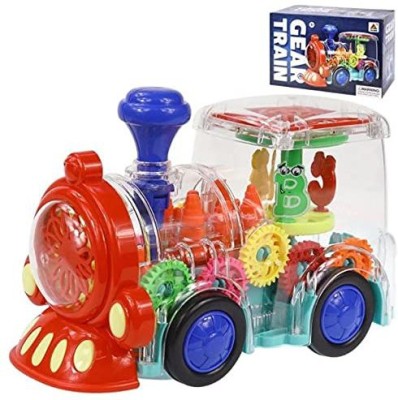 Galactic New Train Concept 360 Degree Rotating Transparent Simulation Mechanical Train with Sound & 3D Colourfull Lights Gear Transparent Train Toy for 2-5 Year Kids(Multicolor)