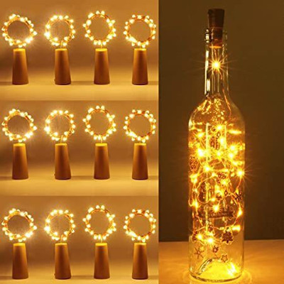 SAVORADE 20 LEDs 2 m Yellow Steady Strip Rice Lights(Pack of 12)
