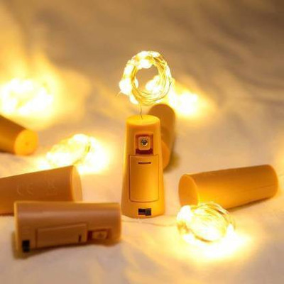 SAVORADE 20 LEDs 2 m Yellow Steady Strip Rice Lights(Pack of 12)