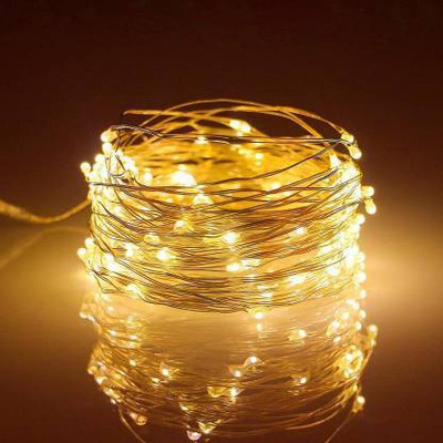 SAVORADE 20 LEDs 2 m Yellow Steady Strip Rice Lights(Pack of 10)