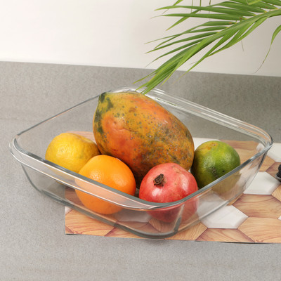 Duralex Ovenchef Clear Square Roaster 10 5/8' 3.8 Ltr 1 Pcs Baking Dish(Microwave Safe)