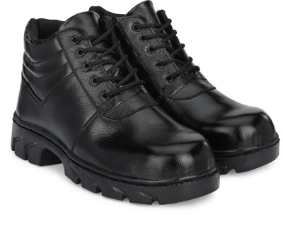 Joker Steel Toe Leather Safety Shoe(Black, S1, Size 8)
