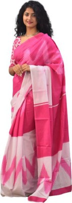 anmol fab Printed Daily Wear Pure Cotton Saree(Pink)