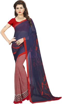 Vardan PRINTS Printed Bollywood Georgette Saree(Multicolor)