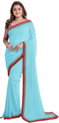 Sareez House Solid/Plain Bollywood Art Silk Saree(Light Blue)