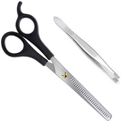 Red Ballons Personal Care Home And Professional Beauty Makeup Hair Grooming Cutting Parlour Barber Salon Easy Grip for Men Women Kids Hair Trimming Tweezer Plucker for Upper Lip, Eyebrows All Purpose Scissors Combo Black Silver (Set of 2) Scissors (Set of 2, Silver, Black) Scissors(Set of 1, Silver 