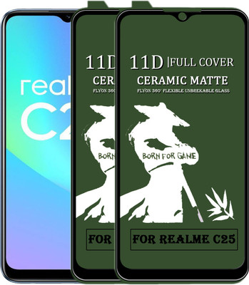 MaxR Edge To Edge Tempered Glass for REALME C25(Pack of 2)