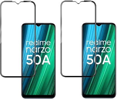 ISAAK Edge To Edge Tempered Glass for Realme Narzo 50a(Pack of 2)