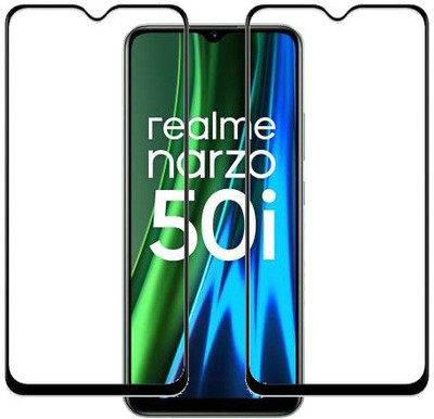AARERED Edge To Edge Tempered Glass for Realme Narzo 50i(Pack of 2)