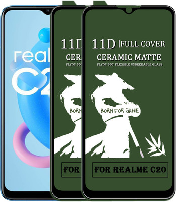 MaxR Edge To Edge Tempered Glass for REALME C20(Pack of 2)