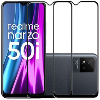 AARERED Edge To Edge Tempered Glass for Realme Narzo 50i(Pack of 2)